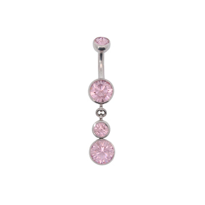 Navel Curve Bezel set w/Dangle