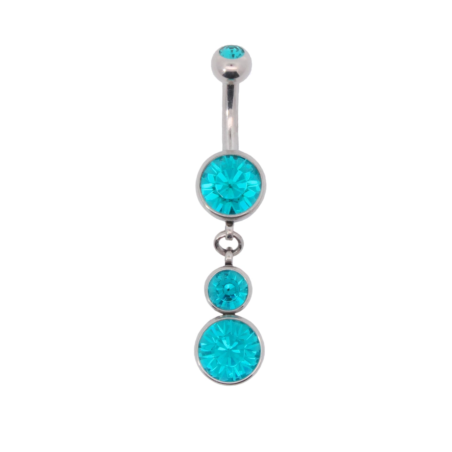 Navel Curve Bezel set w/Dangle