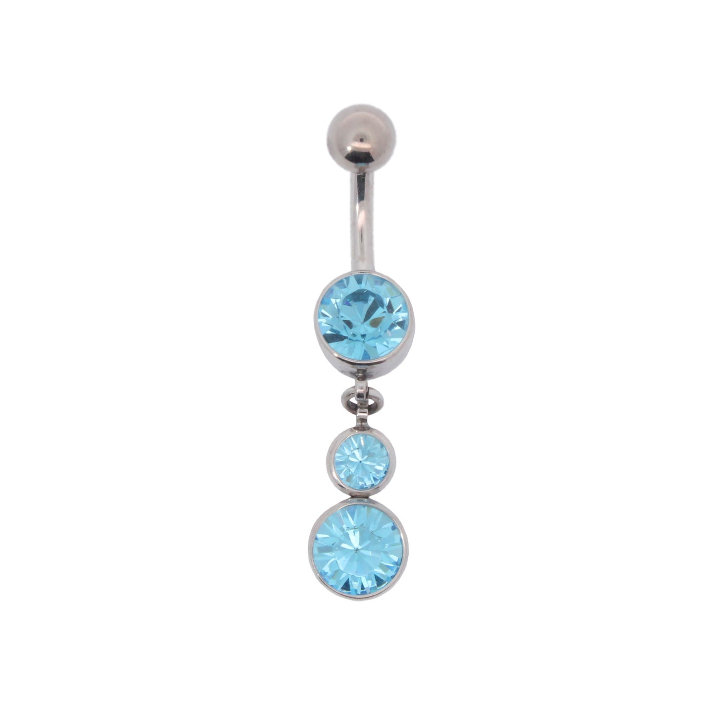 Navel Curve Bezel set w/Dangle